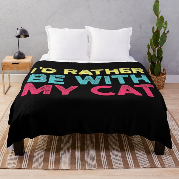 Item preview, I'd Rather be with My Cat , Gift for Cat Mom or Cat Dad designed and sold by CodingForTech.