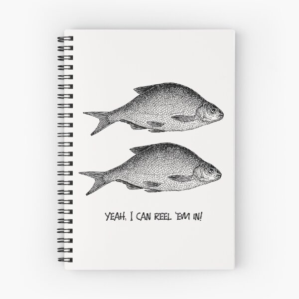 Item preview, Yeah, I can reel 'em in! Fishermen! (Black and White). Line drawing and text. designed and sold by JellyBeenzz.