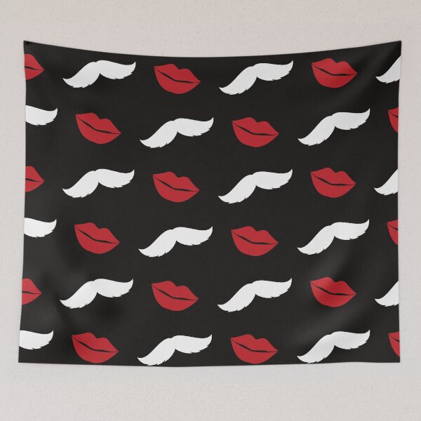 Item preview, Hipster White Moustache and Red Lips Pattern designed and sold by IamTrending.