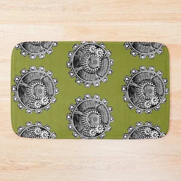 Item preview, Vintage Old Gear Print (Avocado Green) designed and sold by TheEditrix.
