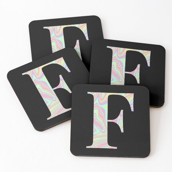 Item preview, Letter F Holographic Liquid Marble Effect Rainbow Alphabet designed and sold by Sour Soul.