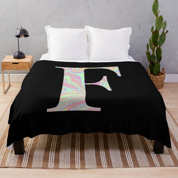 Item preview, Letter F Holographic Liquid Marble Effect Rainbow Alphabet designed and sold by Sour Soul.