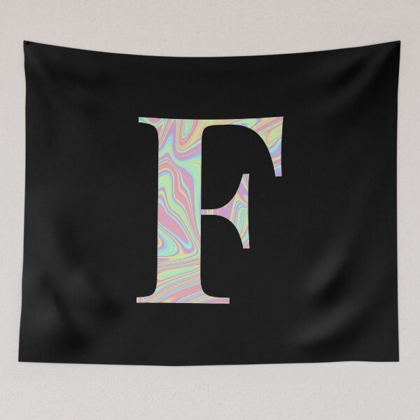 Item preview, Letter F Holographic Liquid Marble Effect Rainbow Alphabet designed and sold by Sour Soul.
