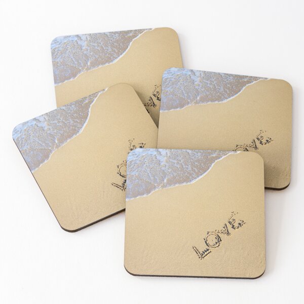 Item preview, ocean blue wave love beach sand designed and sold by Dear-Ashlin.