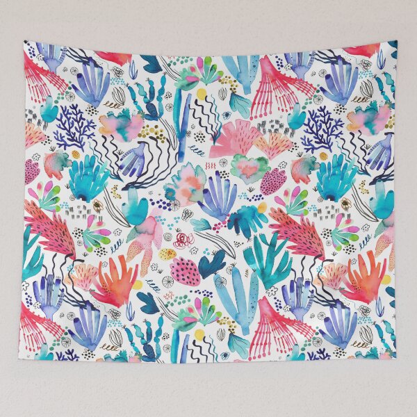 Item preview, Coral reef print - Colorful seabed watercolor designed and sold by ninoladesign.