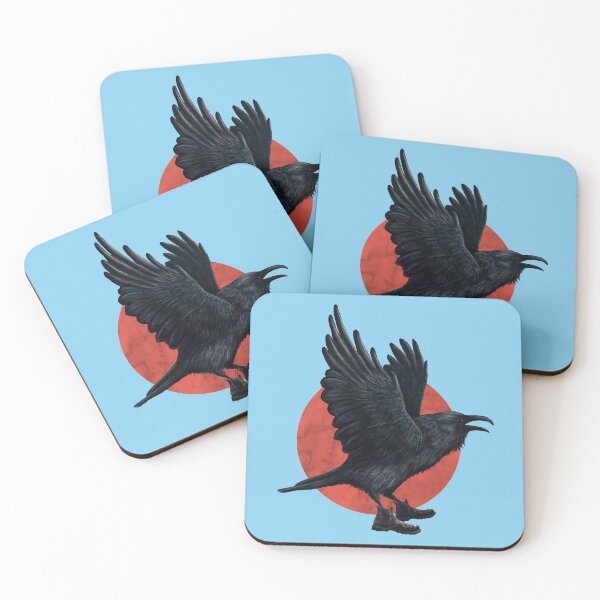 Item preview, Crow wearing boots in blue designed and sold by CharlieCreature.