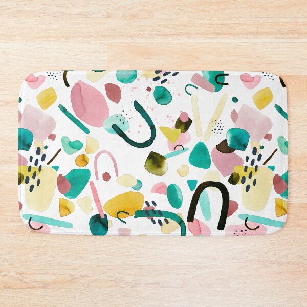 Item preview, Geometric Pieces Abstract Yellow pink green designed and sold by ninoladesign.