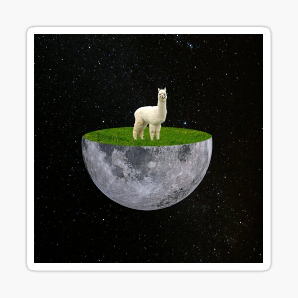 Item preview, Llama on the moon designed and sold by Maisie Kane.