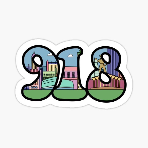 Item preview, Tulsa 918 Area Code Skyline designed and sold by Maggie Elias.
