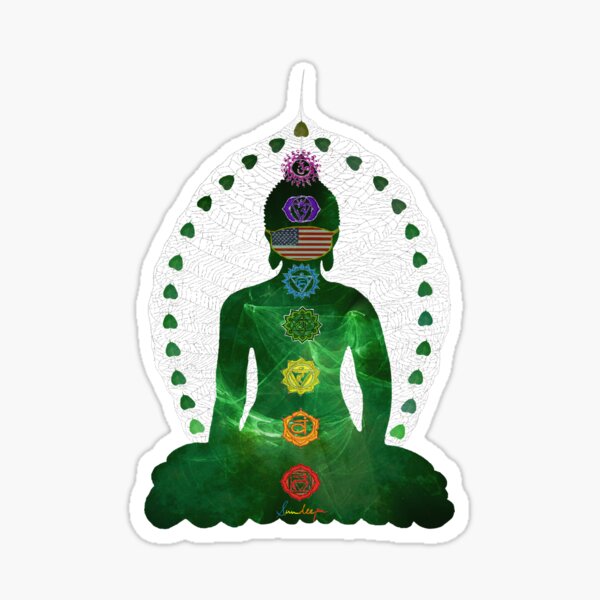 Jade Chakra Buddha Sticker