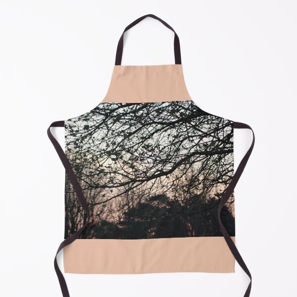 Item preview, silhoutted trees on a peachy pink salmon and light blue sky. Sunset through the trees designed and sold by Emma Amies.