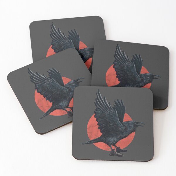 Item preview, Crow wearing boots in grey designed and sold by CharlieCreature.