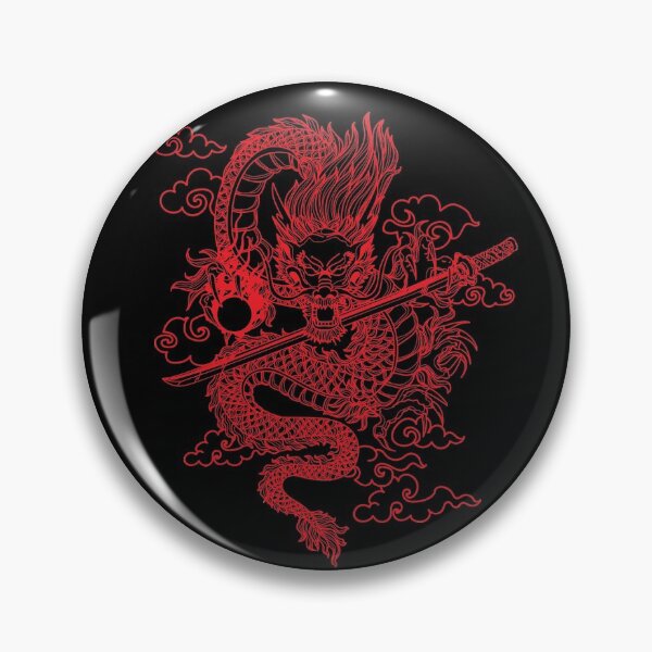Artikelvorschau, Roter chinesischer Drache mit schwarzem Hintergrund entworfen und verkauft von SoccaTamam.