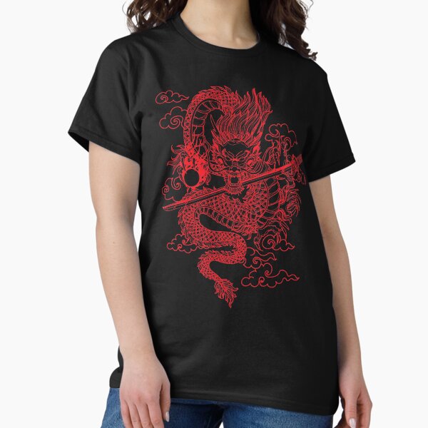 Item preview, Red Chinese Dragon with Black Background designed and sold by SoccaTamam.
