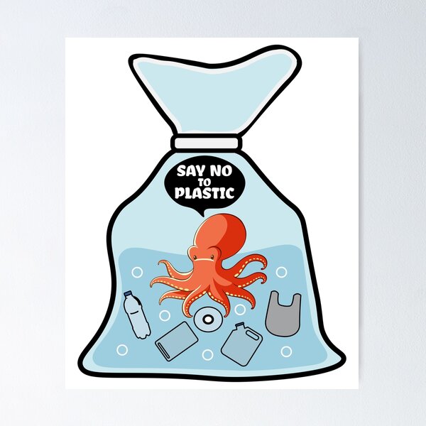 Say no to plastic bags poster. The campaign to reduce the use of plastic  bags to put. Vector stock illustration. Stock Vector | Adobe Stock
