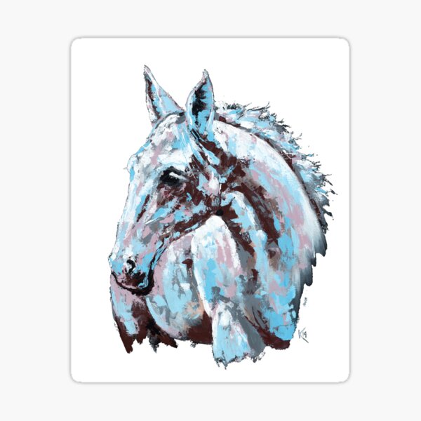 White horse - on white background Sticker