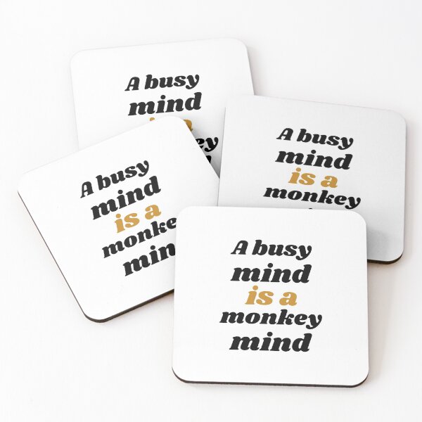 Item preview, A busy mind is a monkey mind designed and sold by Ayurveda Fun Store.