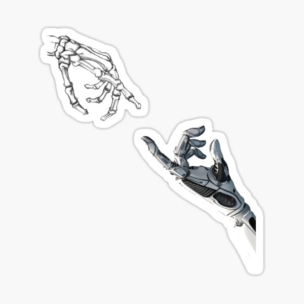 Item preview, a Skeleton and a Robot's love (The creation of Adam) designed and sold by MBartistic.