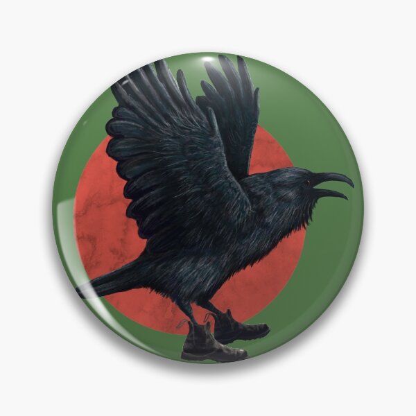 Item preview, Crow wearing boots in green designed and sold by CharlieCreature.