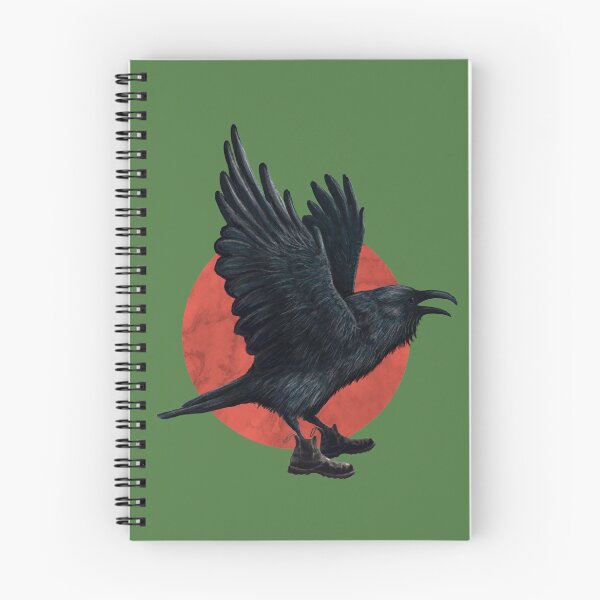 Item preview, Crow wearing boots in green designed and sold by CharlieCreature.