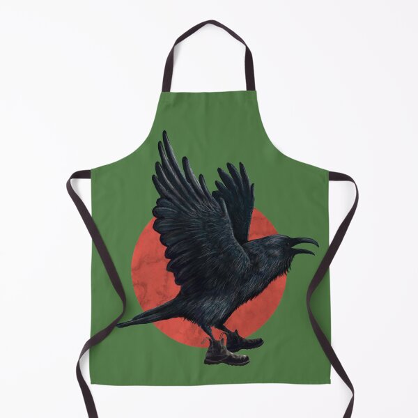 Item preview, Crow wearing boots in green designed and sold by CharlieCreature.