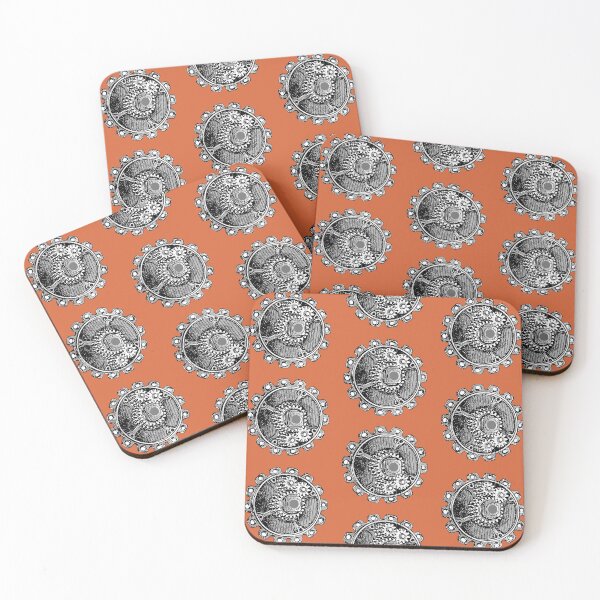 Item preview, Vintage Old Gear Print (Paprika Spice Rust) designed and sold by TheEditrix.