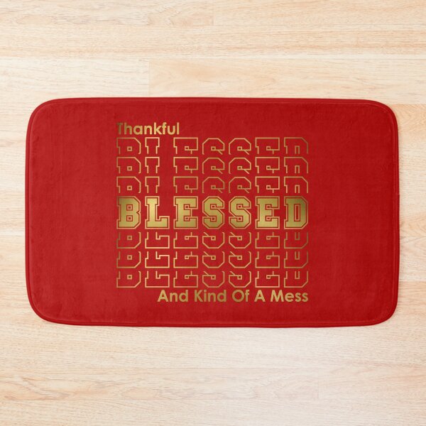 Item preview, Thankful Blessed And Kind Of a Mess | Retro Red Gold designed and sold by 4wordsmovement.