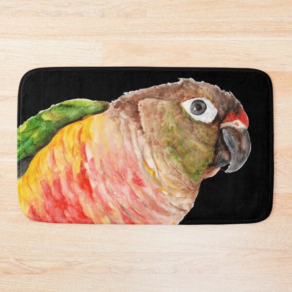 Item preview, Copie de Green-cheeked Conure - Watercolor Art Red Yellow Green designed and sold by L'Atelier Oranjade.