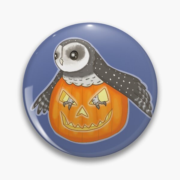 Item preview, Sooty Owl In A Jack-O-Lantern designed and sold by RaisedCrests.