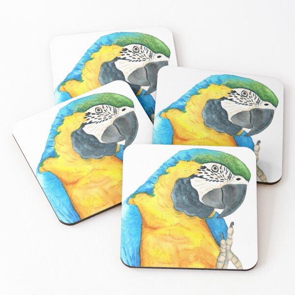 Item preview, blue-and-gold macaw  ara ararauna parrot watercolor n.2 designed and sold by L'Atelier Oranjade.