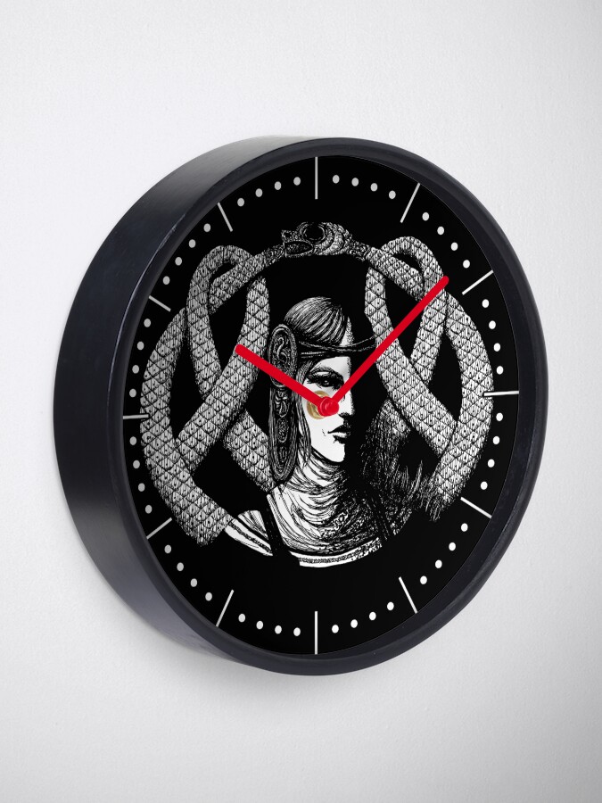 Alternate view of Hel in Black - portrait Clock
