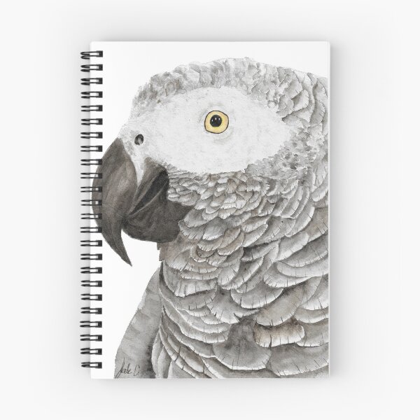 Item preview, Grey parrot congo african timneh old word bird watercolor designed and sold by L'Atelier Oranjade.