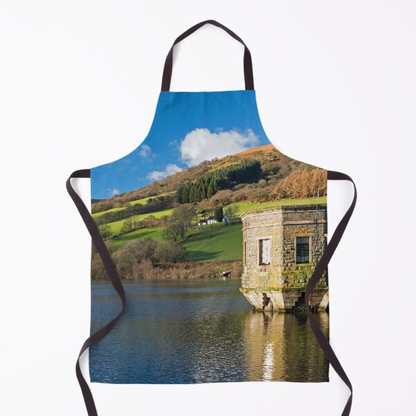 Item preview, Talybont Reservoir in the Central Brecon Beacons powys on a beautiful autumn day with blue sky and white fluffy clours designed and sold by Cameranick.