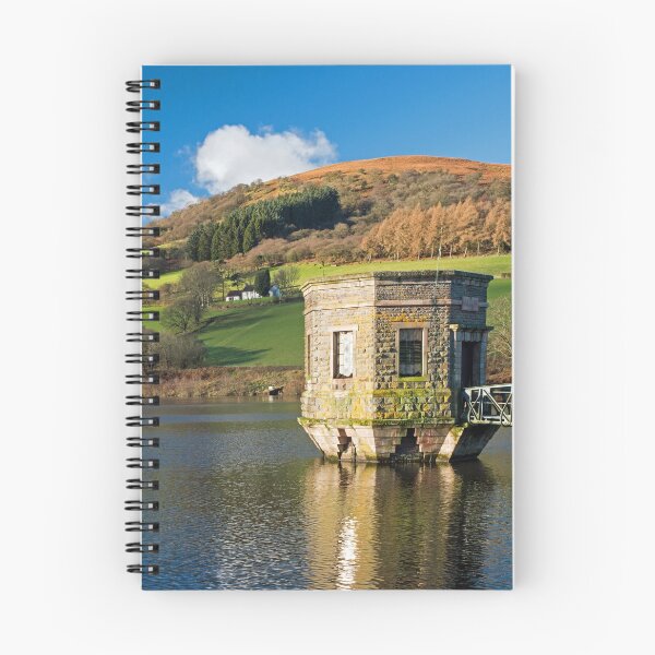Item preview, Talybont Reservoir in the Central Brecon Beacons powys on a beautiful autumn day with blue sky and white fluffy clours designed and sold by Cameranick.