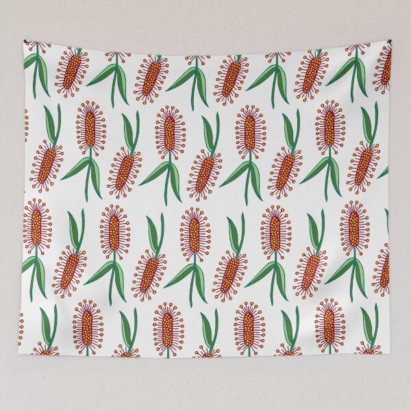 Item preview, Callistemon | Red Callistemon | Exotic Flowers | Flower Pattern designed and sold by Hilary Leslie.