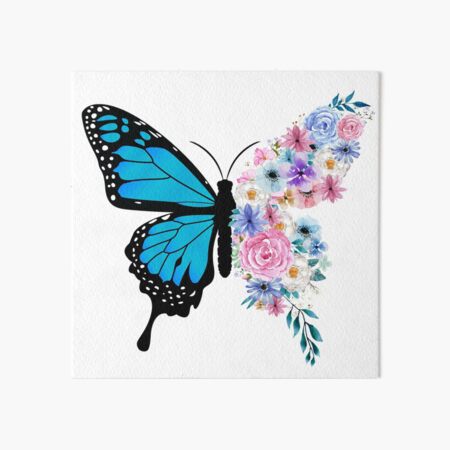 Aesthetic Butterfly,Beautiful Botanical Flowers, Half butterfly Half  Flower Art Board Print for Sale by Eva Anastas