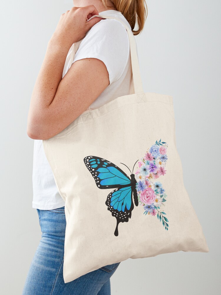 Tote Bag-Floral Butterflies