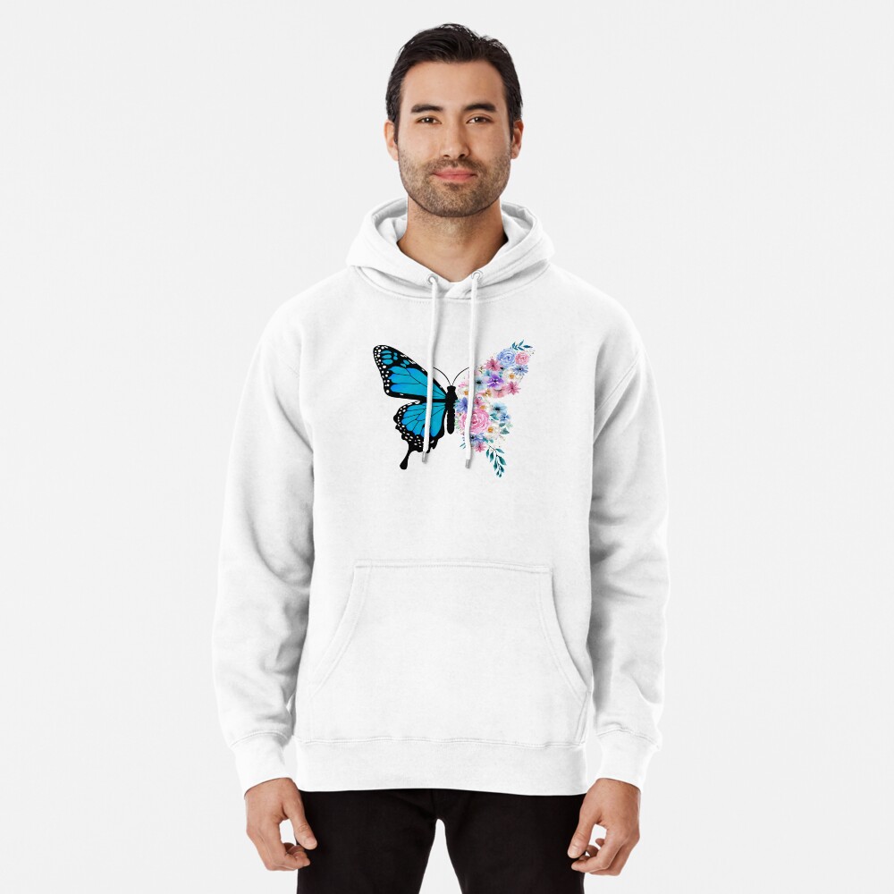 White hoodie with butterfly sale