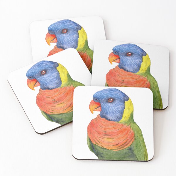 Item preview, rainbow lorikeet parrot australian bird watercolor designed and sold by L'Atelier Oranjade.