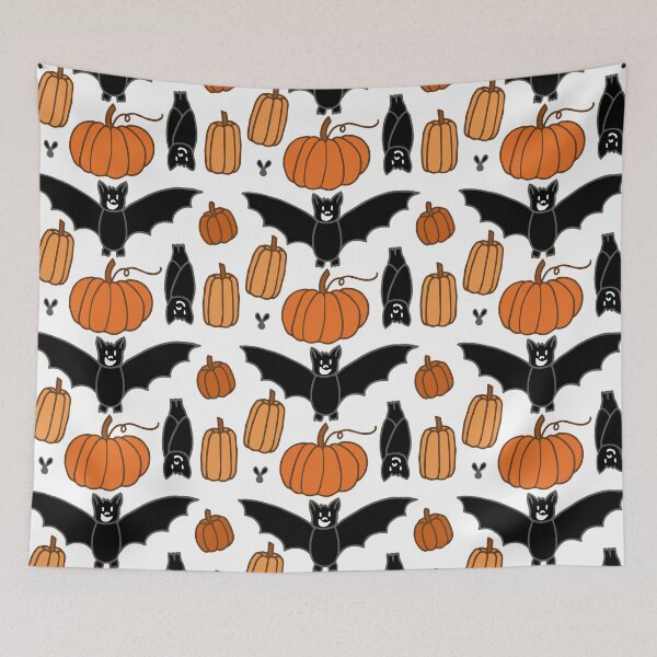 Item preview, Bats and Pumpkins | Halloween Pattern | Autumn | Fall | Animals designed and sold by Hilary Leslie.
