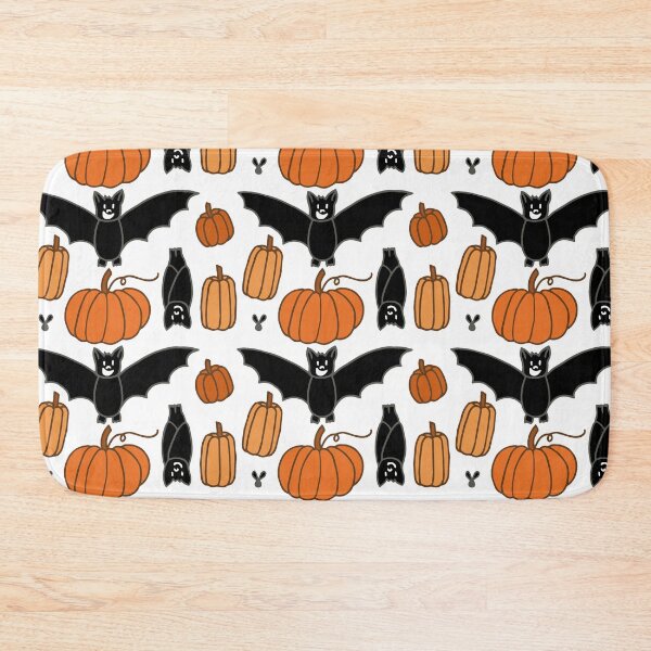 Item preview, Bats and Pumpkins | Halloween Pattern | Autumn | Fall | Animals designed and sold by Hilary Leslie.