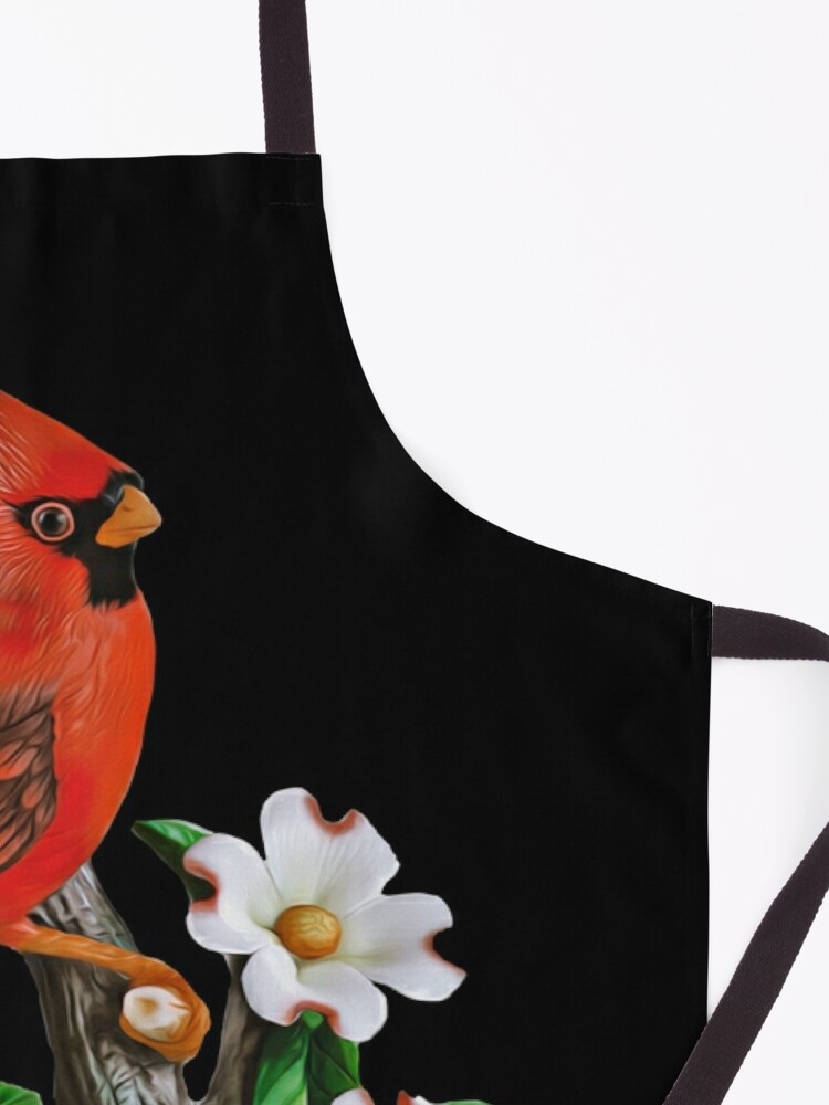 Alternate view of Northern Cardinal and Dogwood Flower. Apron