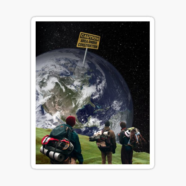 Item preview, earth under construction  designed and sold by Maisie Kane.