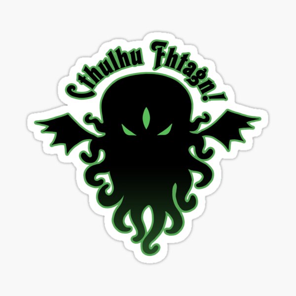 Cthulhu Fhtagn Lovecraftian Logo Sticker By Richeyricochet Redbubble