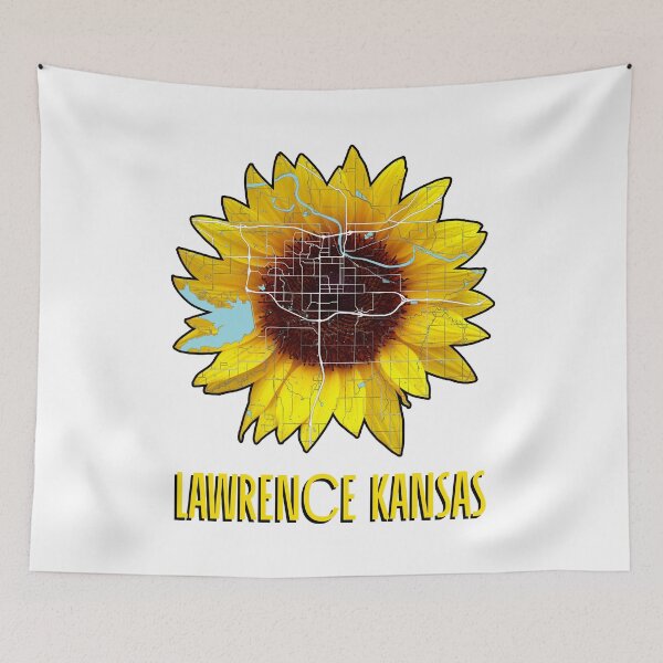 Item preview, Lawrence Kansas Sunflower Map designed and sold by kelbyredux.