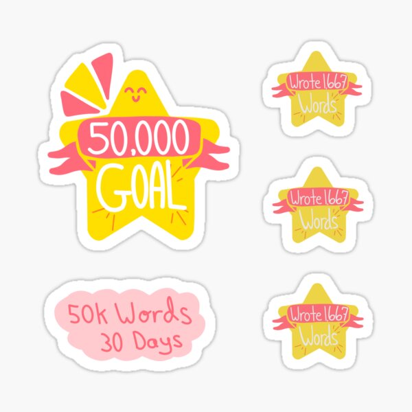 Item preview, Goal! Yellow Star Word Count Planner Stickers for November designed and sold by MandyRosko.