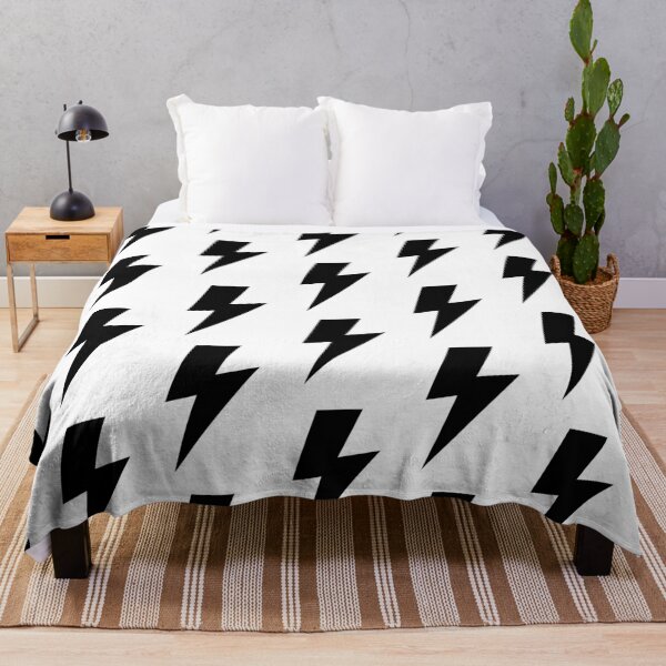 Black Lightning Bolt Throw Blanket