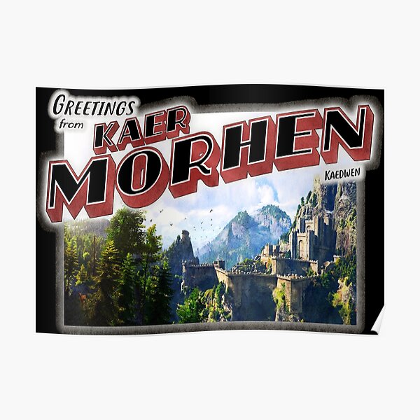 Der Hexer inspirierte "Grüße von Kaer Morhen" Vintage / Retro Postkarte verwittertes Design Poster