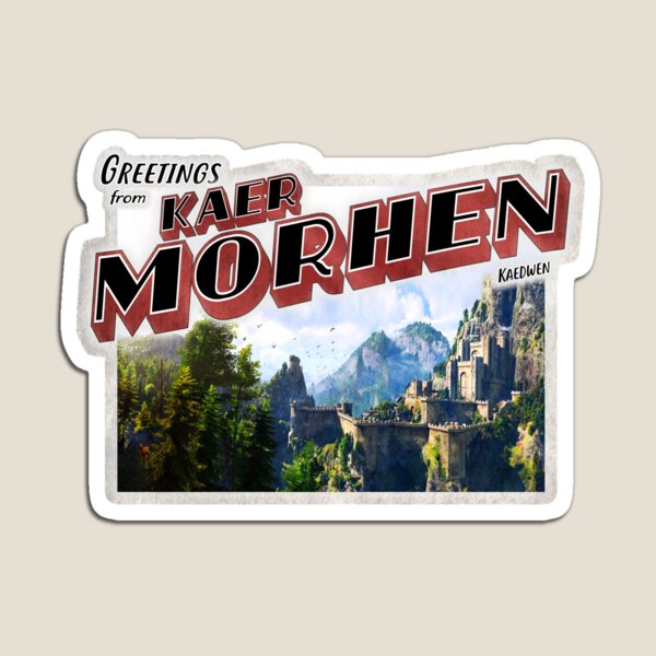 The Witcher Inspired 'Greetings from Kaer Morhen' Vintage / Retro Postcard Weathered Design Magnet