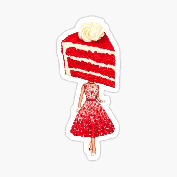 Item preview, Cake Head Pin-Up: Red Velvet designed and sold by Kelly  Gilleran.